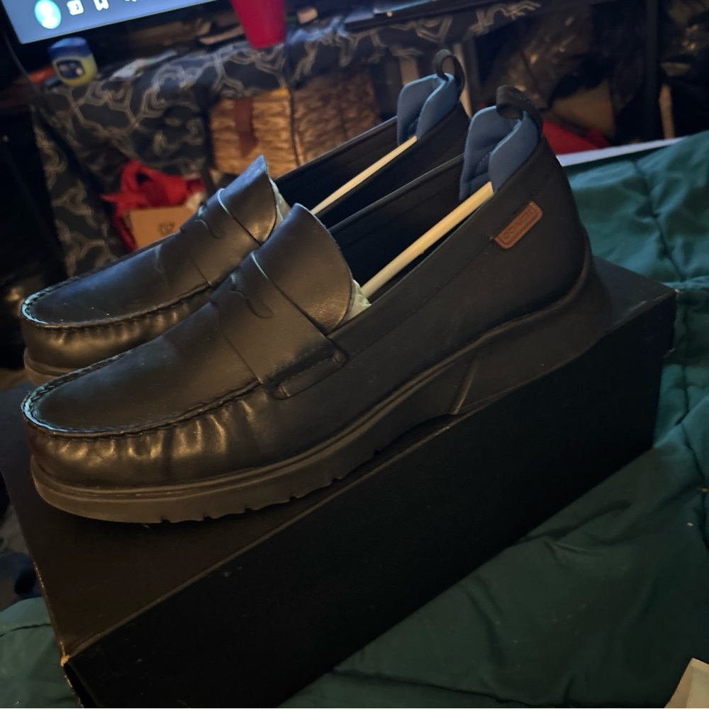 NIB Coach G5032 Black Leather Loafers, Size 9.5D